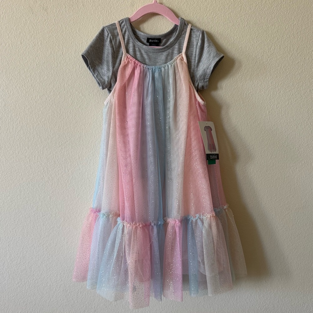 NWT Zunie brand Rainbow Party Dress girls size 8